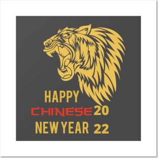 Happy Chinese New Year 2022 Year of The Tiger Zodiac Tiger Posters and Art